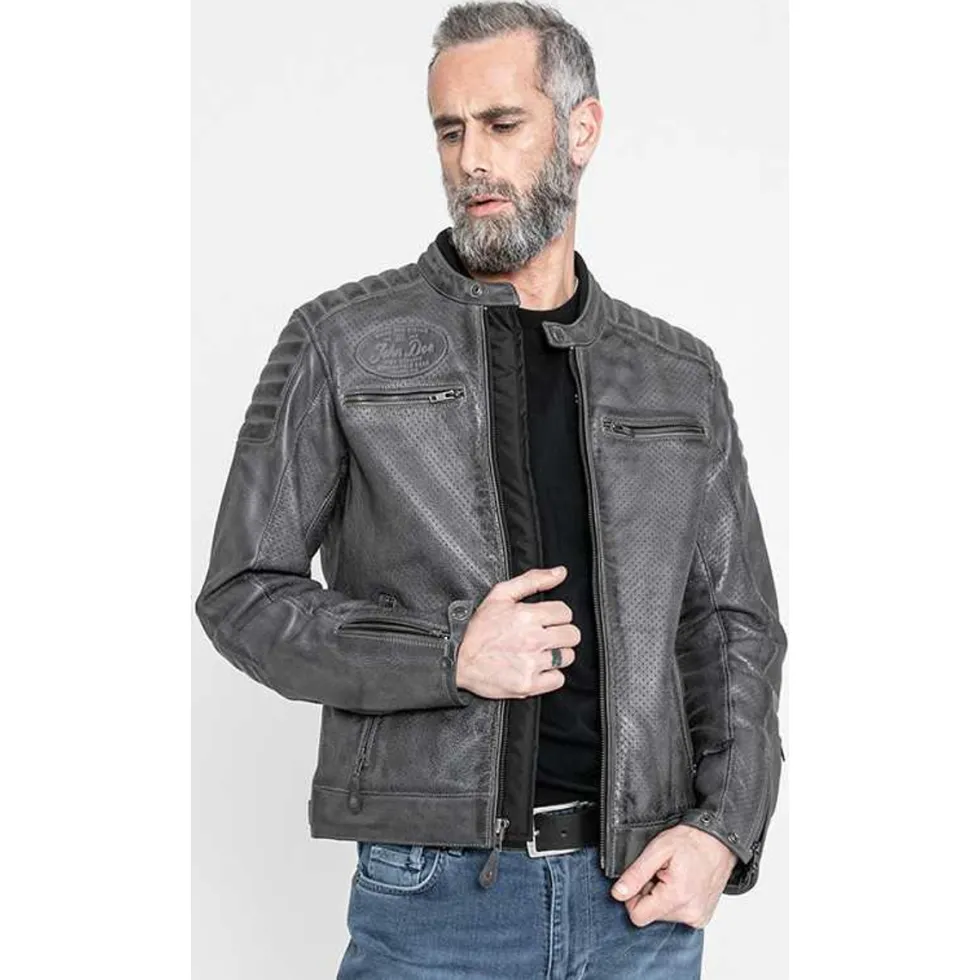 John Doe Leather Jacket Storm Grey