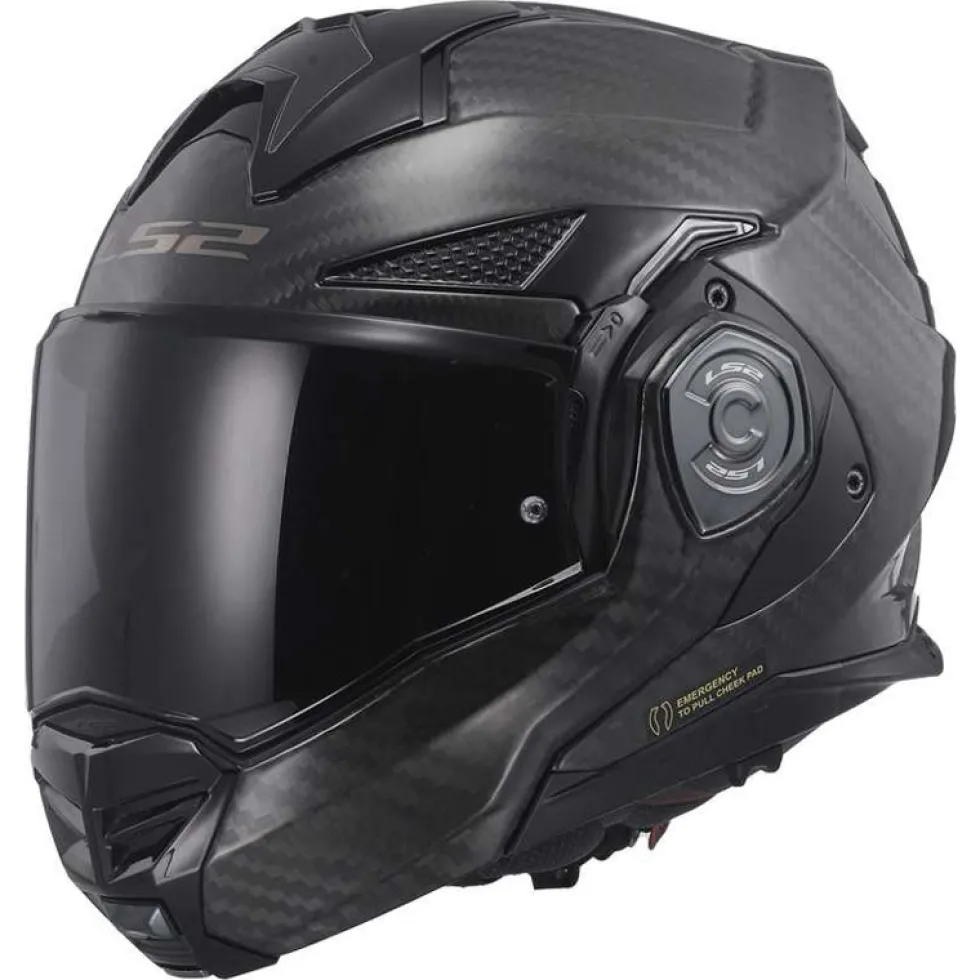 LS2 FF901 Advant X Solid Carbon Glossy Systeemhelm